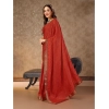 Generic Women's Vichitra Bandhini Saree With Unstitched Blouse (Maroon, 5-6 Mtrs)