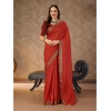 Generic Women's Vichitra Bandhini Saree With Unstitched Blouse (Maroon, 5-6 Mtrs)