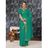 Generic Women's Vichitra Bandhini Saree With Unstitched Blouse (Rama Green, 5-6 Mtrs)