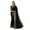 Generic Women's Chiffon Fabric Plain Saree With Unstitched Blouse (Green, 5-6 Mtrs)