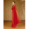 Generic Women's Chiffon Fabric Plain Saree With Unstitched Blouse (Red, 5-6 Mtrs)