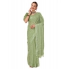 Generic Women's Chiffon Fabric Line Saree With Unstitched Blouse (Green, 5-6 Mtrs)