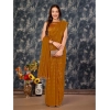 Generic Women's Chiffon Fabric Line Saree With Unstitched Blouse (Mustard, 5-6 Mtrs)