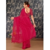 Generic Women's Chiffon Fabric Line Saree With Unstitched Blouse (Pink, 5-6 Mtrs)