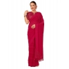 Generic Women's Chiffon Fabric Line Saree With Unstitched Blouse (Pink, 5-6 Mtrs)