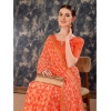 Generic Women's Zomto Printed Saree With Unstitched Blouse (Peach, 5-6 Mtrs)