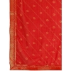 Generic Women's Zomto Bandhini Saree With Unstitched Blouse (Red, 5-6 Mtrs)
