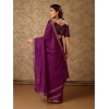 Generic Women's Vichitra Swiroshki Butta Saree With Unstitched Blouse (Wine, 5-6 Mtrs)