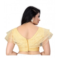 Generic Women's Nylon Diamond Work Readymade Blouse (Beige, Size: Free Size)