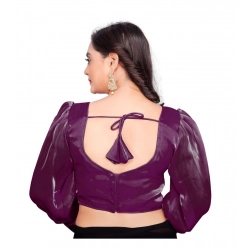 Generic Women's Organza Plain Readymade Blouse (Magenta, Size: Free Size)