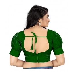 Generic Women's Organza Plain Readymade Blouse (Green, Size: Free Size)