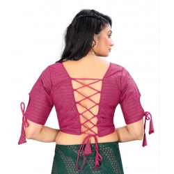 Generic Women's Cotton Thread Work Readymade Blouse (Barbie Pink, Size: Free Size)