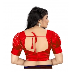 Generic Women's Organza Plain Readymade Blouse (Red, Size: Free Size)