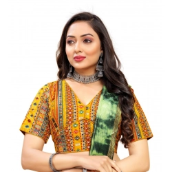 Generic Women's Cotton Blend Plain Readymade Blouse (Mustard, Size: Free Size)