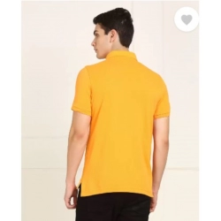 Generic Men's Casual Half sleeve Solid Cotton Polo Neck T-shirt (Yellow)