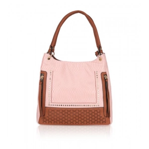 Generic Women's Faux Leather Printed Tote Bag (Pink)