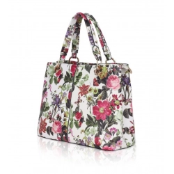 Generic Women's Faux Leather Printed Handheld Bag (White Pink)