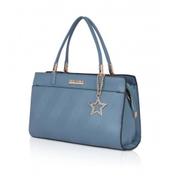 Generic Women's Faux Leather Textured Adjustable Long Belt Handbag (Blue) Generic Women's Faux Leather Textured Adjustable Long Belt Handbag (Blue)