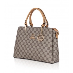 Generic Women's Faux Leather Printed Handbag (Camel)