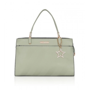 Generic Women's Faux Leather Textured Adjustable Long Belt Handbag (Green)