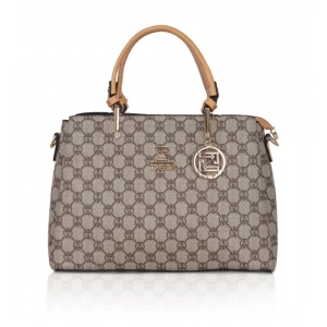 Generic Women's Faux Leather Printed Handbag (Camel)