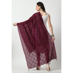 Generic Women's Chanderi Self design Dupatta (Wine, Length: Free Size) Generic Women's Chanderi Self design Dupatta (Wine, Length: Free Size)