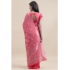 Generic Women's Kanjivaram Silk Designer Silver Weaving Saree With Unstitched Blouse (Pink, 5.50 Mtrs)