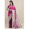 Generic Women's Kanjivaram Silk Designer Weaving Saree With Unstitched Blouse (Purple &amp; Voilet, 5.50 Mtrs)