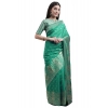 Generic Women's Banarasi Silk Designer Weaving Saree With Unstitched Blouse (Green, 5.50 Mtrs)