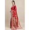 Generic Women's Kanjivaram Silk Designer Weaving Saree With Unstitched Blouse (Red, 5.50 Mtrs)
