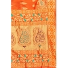 Generic Women's Banarasi Silk Designer Weaving Saree With Unstitched Blouse (Orange, 5.50 Mtrs)
