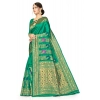 Generic Women's Banarasi Silk Designer Weaving Saree With Unstitched Blouse (Green, 5.50 Mtrs)