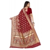 Generic Women's Banarasi Silk Designer Weaving Saree With Unstitched Blouse (Maroon, 5.50 Mtrs)