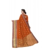 Generic Women's Cotton Silk Designer Weaving Saree With Unstitched Blouse (Orange, 5.50 Mtrs)