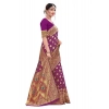 Generic Women's Banarasi Silk Designer Weaving Saree With Unstitched Blouse (Purple, 5.50 Mtrs)