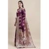 Generic Women's Kanjivaram Silk Designer Weaving Saree With Unstitched Blouse (Purple, 5.50 Mtrs)