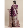 Generic Women's Kanjivaram Silk Designer Weaving Saree With Unstitched Blouse (Purple, 5.50 Mtrs)
