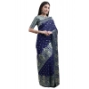 Generic Women's Banarasi Silk Designer Weaving Saree With Unstitched Blouse (Blue, 5.50 Mtrs)