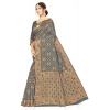 Generic Women's Banarasi Silk Designer Weaving Saree With Unstitched Blouse (Grey, 5.50 Mtrs)