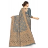 Generic Women's Banarasi Silk Designer Weaving Saree With Unstitched Blouse (Grey, 5.50 Mtrs)