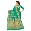 Generic Women's Banarasi Silk Designer Weaving Saree With Unstitched Blouse (Green, 5.50 Mtrs)