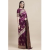 Generic Women's Kanjivaram Silk Designer Weaving Saree With Unstitched Blouse (Purple, 5.50 Mtrs)