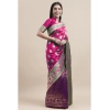 Generic Women's Kanjivaram Silk Designer Weaving Saree With Unstitched Blouse (Purple &amp; Voilet, 5.50 Mtrs)