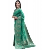 Generic Women's Banarasi Silk Designer Weaving Saree With Unstitched Blouse (Green, 5.50 Mtrs)
