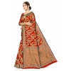 Generic Women's Banarasi Silk Designer Weaving Saree With Unstitched Blouse (Red, 5.50 Mtrs)