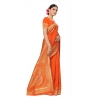 Generic Women's Banarasi Silk Designer Weaving Saree With Unstitched Blouse (Orange, 5.50 Mtrs)