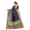 Generic Women's Banarasi Silk Designer Weaving Saree With Unstitched Blouse (Blue, 5.50 Mtrs)