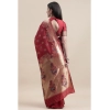 Generic Women's Kanjivaram Silk Designer Weaving Saree With Unstitched Blouse (Red, 5.50 Mtrs)