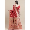 Generic Women's Kanjivaram Silk Designer Weaving Saree With Unstitched Blouse (Red, 5.50 Mtrs)