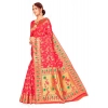 Generic Women's Banarasi Silk Designer Weaving Saree With Unstitched Blouse (Pink, 5.50 Mtrs)